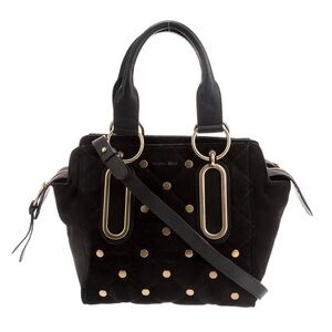 See By Chloe Small Paige Black suede and gold hardware crossbody Satchel